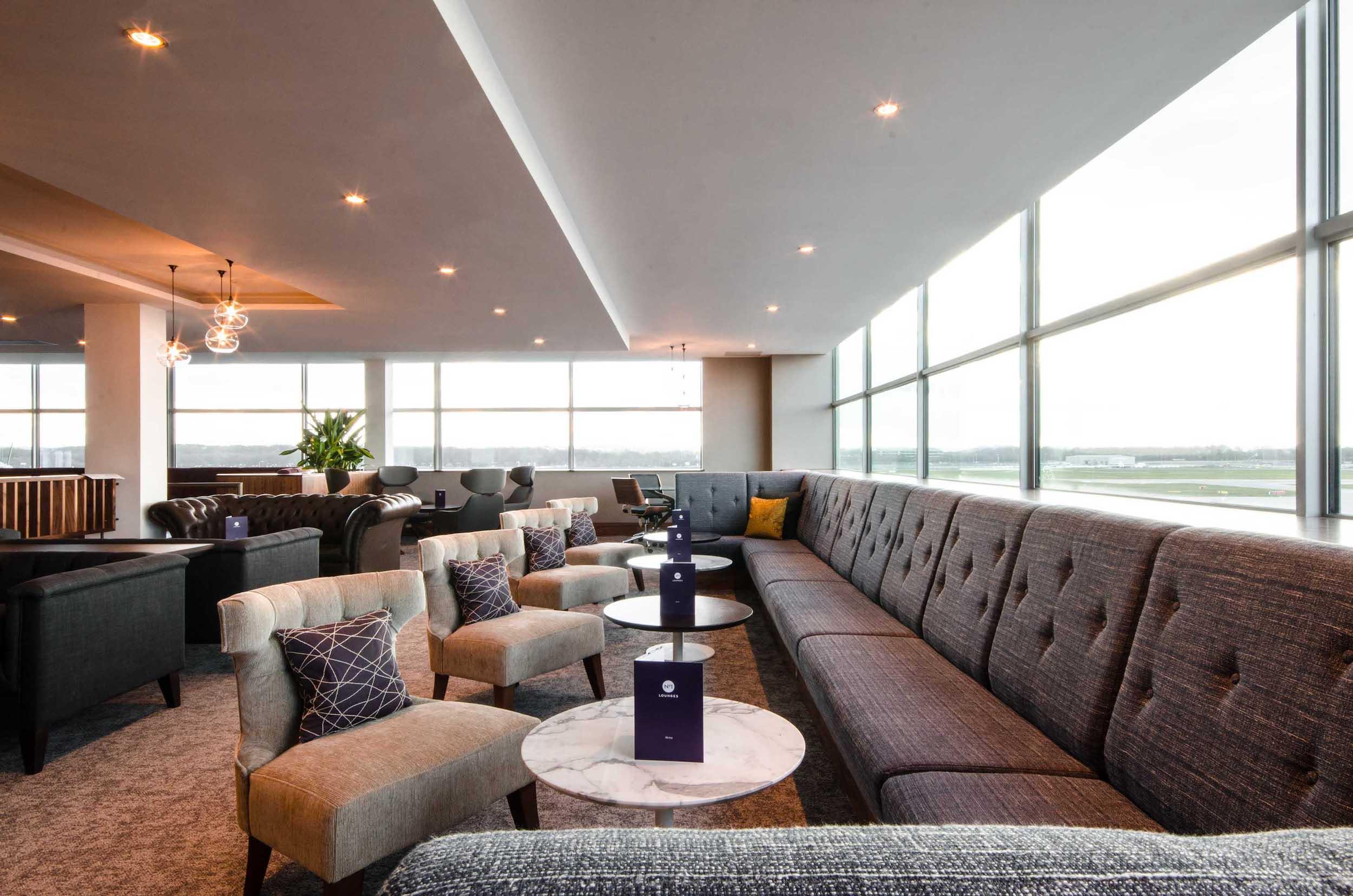 No1 Lounge at Gatwick South Seating and Runway